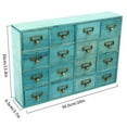 thumbnail image 2 of Rustic 16 Drawers Apothecary Cabinet, Apothecary Chests and Cabinets, Herb Storage Box Blue Cabinet for Store Necklaces, Earrings, Bracelets 20X3.7X13.8in Painting Finish, 2 of 18