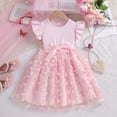 thumbnail image 6 of RMGVDSD Toddler Flower Girl Dress Girls Summer Dress Ruffle Sleeves Tulle Dresses Bowknot Tutu Birthday Princess Dresses Party Sundress 7-8 Years, 6 of 7