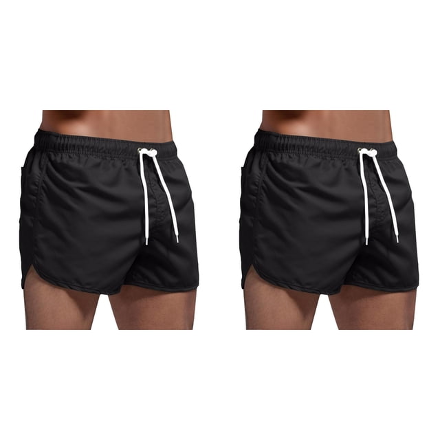 (2-Pack) Rinsvye Summer Trousers Surfing Splicing Short Pants Suits Spring and Swimming and Mens Beer Swim Trunks Beach Shorts Men's Quick Y Swimwear Board Shorts