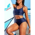 thumbnail image 4 of Sociala Womens Double Straps Bikini Sets Sporty High Waisted Two Piece Swimsuit, 4 of 6