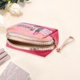 thumbnail image 3 of 1 Pc Women Portable Lipstick Makeup Bag for Travel Vacation Wedding Rose Red PU, 3 of 4