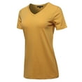 thumbnail image 2 of A2Y Women's Basic Solid Premium Cotton Short Sleeve V-neck T Shirt Tee Tops Golden Mustard M, 2 of 3