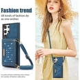 thumbnail image 4 of for Samsung Galaxy S22 Ultra (Not S22) Crossbody Wallet Case for Women, Bling Glitter PU Leather Phone Case with RFID Blocking Card Holder Cover for Samsung Galaxy S22 Ultra SZ Blue, 4 of 18