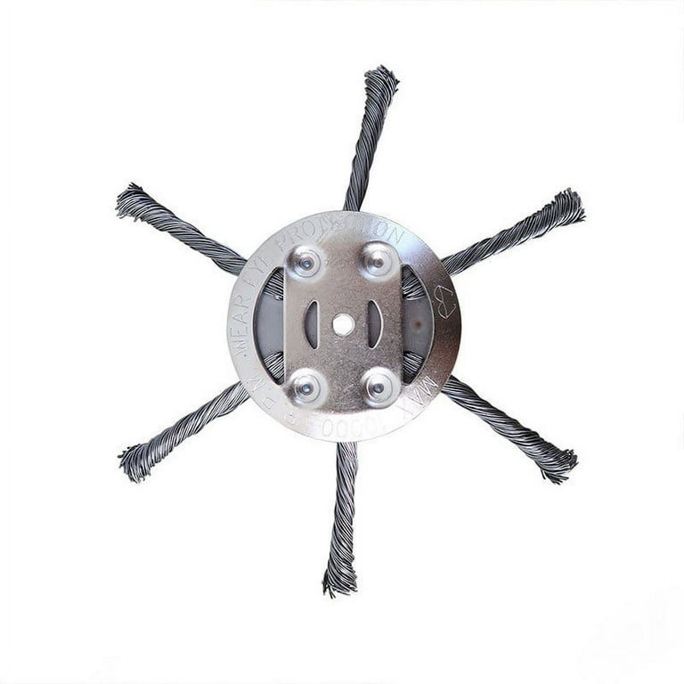 Universal Steel Wire Weed Trimmer - 6 Cutter Heads | 2025 Heavy-Duty Model | Tool-Free Adapter | Compatible with Stihl/Ryobi | 2 & 6 Blade Options Available