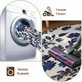 thumbnail image 6 of Abstract Flower Large Area Rugs 6x9 ft Spring Abstract Blue Floral Linen Texture Vintage Washable Rug Non Slip Indoor Carpet Absorbent Floor Mat for Living Room Bedroom Dining Room, 6 of 9