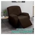 thumbnail image 2 of Stretch Recliner Slipcover Recliner Chair Cover, Leisure Jacquard Single Seat Armchair Covers Anti-Slip Recliner Cover For Recliner Armchair-Deep coffee, 2 of 8