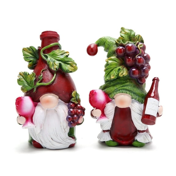 Hodao Red Wine Gnomes Decorations - Home Party Gift-- Exquisite Handcrafted Decor for Dining Tables and Living Rooms,Set of 2