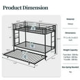 thumbnail image 5 of Walsunny Bunk Beds Twin Metal Loft Beds Frame with Pullout Trundle Guardrail Secured Ladder for Adults Girls Boys Bedroom Loft Dormitory,Black, 5 of 9