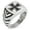 Silver, variant on Stainless Steel Pattee Iron Cross Chevron Pattern Biker Style Polished Ring