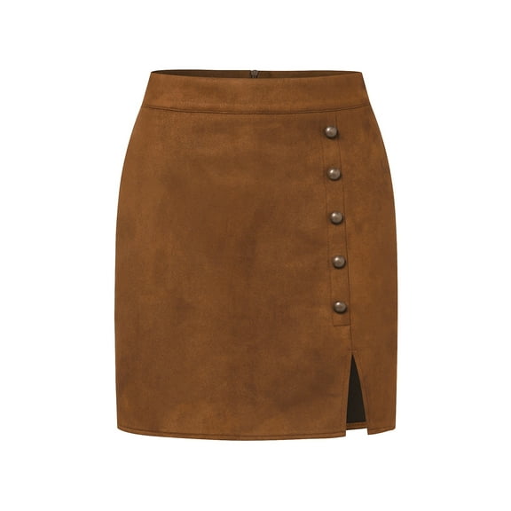 Mini suede skirt, high waist skirt