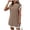 A219 Coffee, variant on Mifsaly Ribbed Knit T Shirt Dress Women Mini Cap Sleeve Crewneck Summer Dresses Contrast Trim Lightweight Work Vacation Sundress S