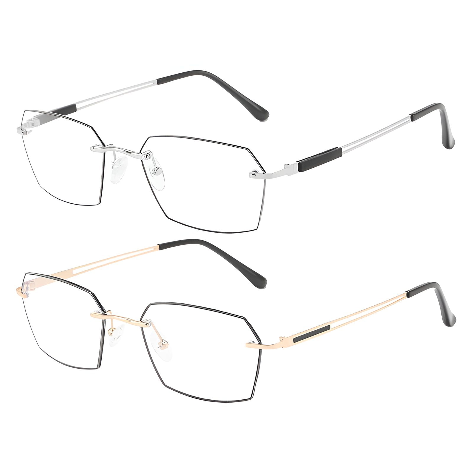 GJX 2Pcs Bluelight Glasses Mens,Ultra-Light Material Bluelight Glasses Mens,Blue Light Filter Computer Glasses,Presbyopic Degree100
