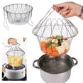 thumbnail image 4 of Colador de cesta para freír, colador plegable de acero inoxidable, herramienta de cocina para alimentos, 4 of 8