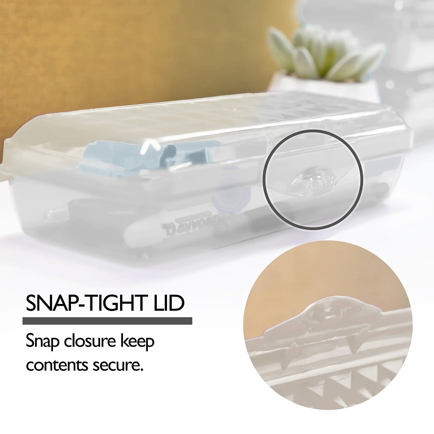 Bazic Plastic Latch Pencil Case Clear 12/Bundle (BAZ834-12)