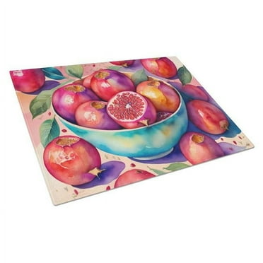 Carolines Treasures DAC1860LCB 15 x 12 in. Colorful Pomegranates Glass Cutting Board - Large