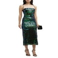 thumbnail image 3 of Femmes Midi Bodycon Robe Paillettes Spaghetti Sangle Sans Manches Fronde Cocktail Robe d'Été Dos Nu Parti Club Robe, 3 of 7