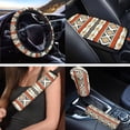 thumbnail image 3 of Uorisanigo Western Aztec Tribal Front Back Seat Cover Full Set with Steering Covers Seatbelt Shoulder Pad Armrest Cover Headrest & Gear Shift & Handbrake Covers Car Coasters Key Chains,18 Pieces, 3 of 7