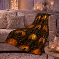thumbnail image 6 of Haunted House Moon Medallions with Bats and Stars, Spooky Halloween Pattern for Halloween Lovers, Halloween Gift, Soft Flannel Blanket for Family Room and Guest Room, Gothic Home Decor, 6 of 9