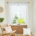 thumbnail image 6 of Deconovo Sheer Curtains Embroidered Leaf Grommet Drapes, White, 52W x 45L Inch, Voile Window Treatment for Bedroom Living Room, 2 Panels, 6 of 6