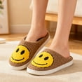 thumbnail image 4 of BERANMEY Cute Smile Face Slippers for Women Perfect Soft Plush Comfy Warm Slip-On Happy Face Slippers fo Women Indoor fluffy Smile House Slippers for Women and Men Non-slip Fuzzy Flat Slides, 4 of 9
