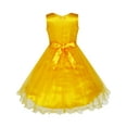 thumbnail image 3 of Flower Girls Dress Lace Pearl Dimensional Flowers Pageant Wedding Tulle 3, 3 of 5
