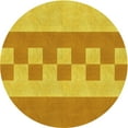 thumbnail image 1 of Ahgly Company Machine Washable Indoor Round Transitional Neon Orange Area Rugs, 4' Round, 1 of 7