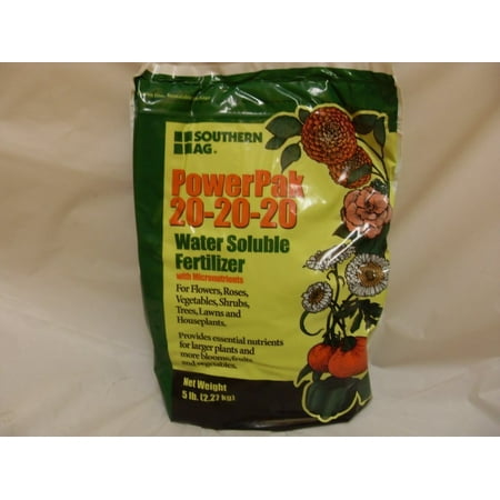 PowerPak 20-20-20 5lb bag Water Soluble Fertilizer w/micronutrients, Sold on Walmart By Southern