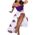 thumbnail image 2 of Idoravan Women's Basic Versatile Skirt Clearance Women Printed One-shoulder Tube Tops Short Skirt Two-piece Dress Tops Skirt, 2 of 7