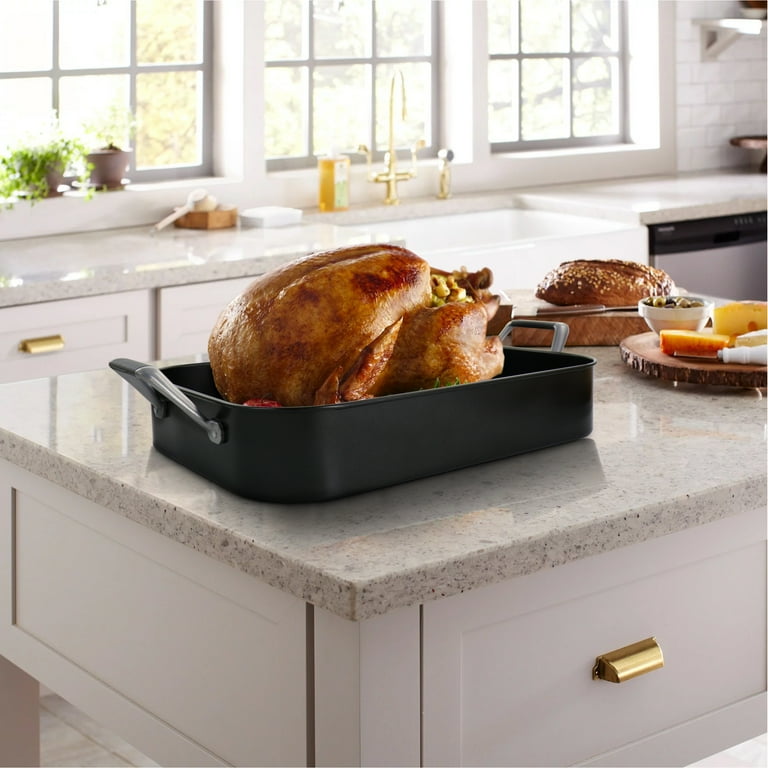 Gibson Home Greyfield 2 Piece Nonstick Steel Roasting Rack Set with Riveted Handles