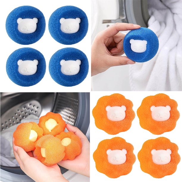 8PC Reusable Steamer Dryer Balls, Wash Dryer Balls, Epilator Washing