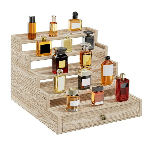 Organizador de perfumes Colamx multifuncional 5 niveles con cajón de madera