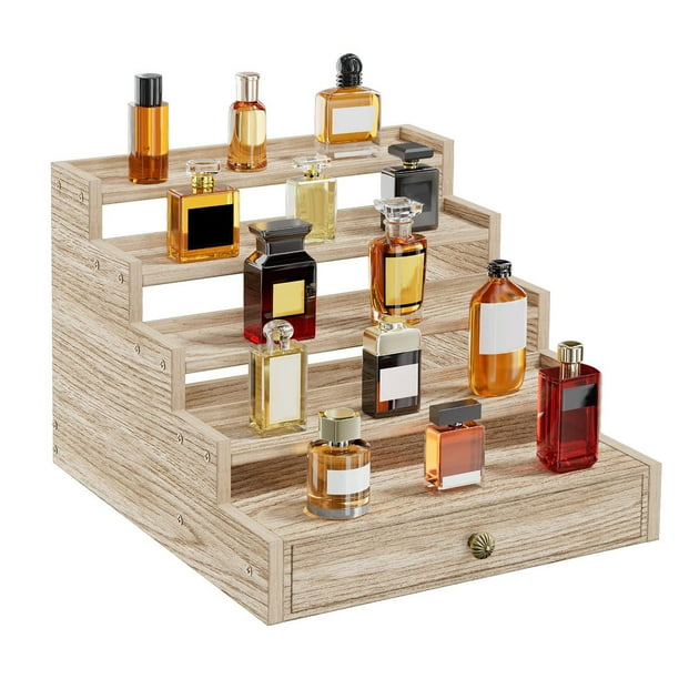 Organizador de perfumes Colamx multifuncional 5 niveles con cajón de madera