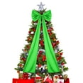 thumbnail image 2 of Christmas Tree Topper Bow, 47" Large Christmas Tree Toppers Satin Bows Christmas Decorations, Christmas Wreath Bows for Home Party Wedding Car Holiday Decor Supplies, Green, 2 of 7