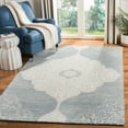 thumbnail image 2 of SAFAVIEH Micro-Loop Mira Geometric Wool Area Rug, Blue/Ivory, 5' x 8', 2 of 7