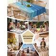 thumbnail image 5 of Blue Ombre Coastal Table Cloth, Summer Nautical Beach Ocean Seaside Waterproof Tablecloth for Square Tables, Reusable Washable Fabric Table Cover for Restaurant Kitchen Dining Tables 60"x60", 5 of 6