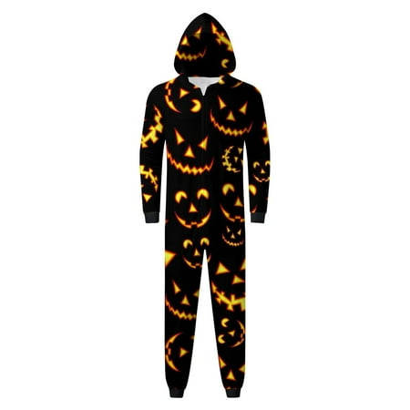 

Family Shirts Family Family Fashion Print Loose Comfortable Hooded Zipper Home Romper Pajamas (Dad Style) Dad-Black XXL