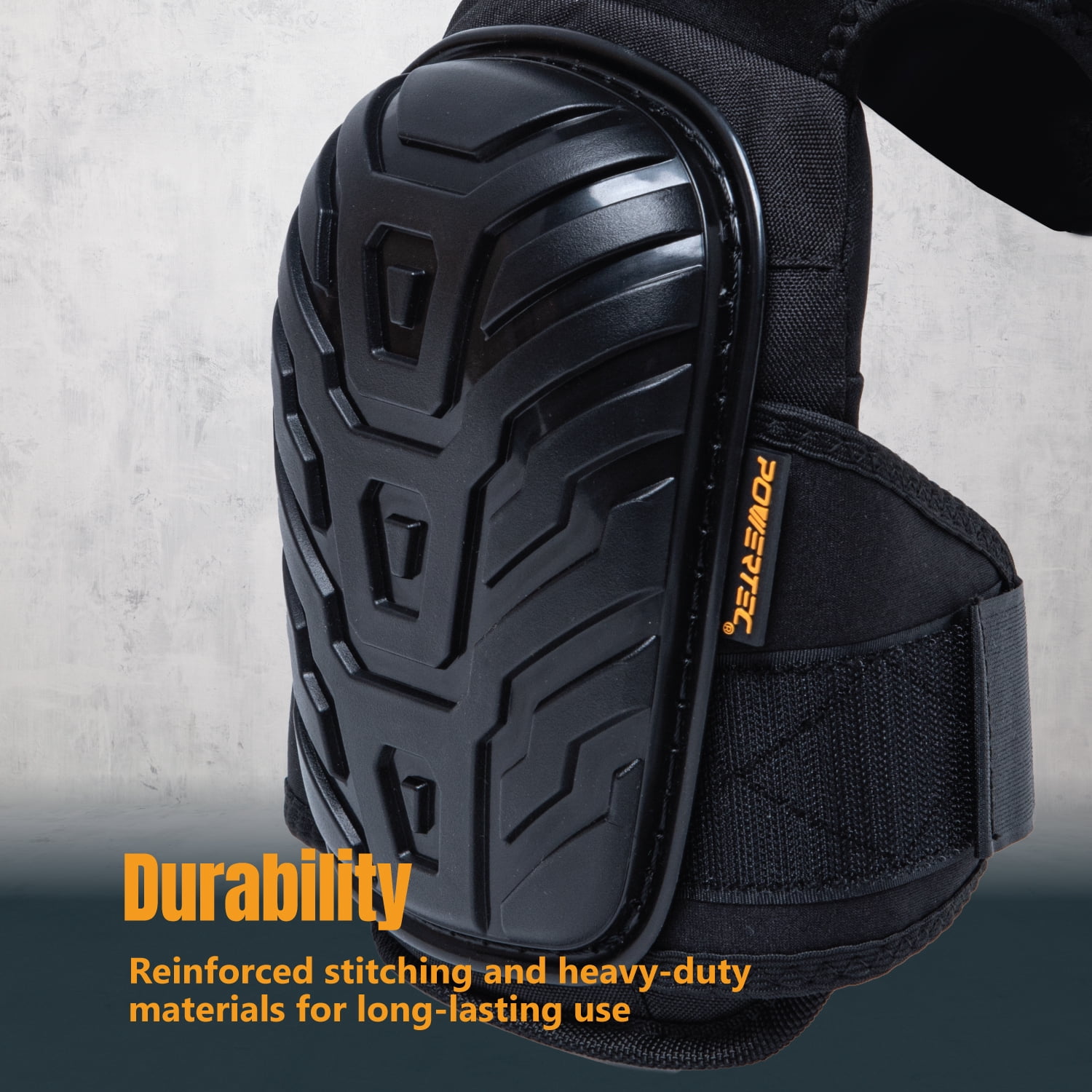 POWERTEC Safety Knee Pads for Men and Women Knee Support with Adjustable Thigh Straps Heavy Duty Shell Soft Foam and Thick Gel Cushion for Work, Construction, Flooring, Roofing (71879)