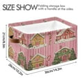 thumbnail image 4 of Yayeee 2 Pack Canvas Storage Basket with Handles for Shelves Fabric Bins Closet Organizer, Pink Christmas House, 4 of 8