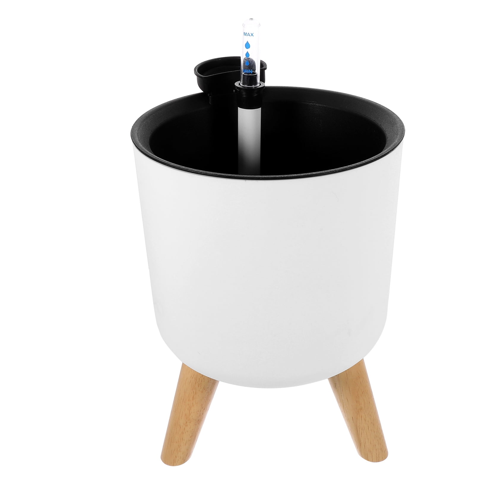 OUNONA White Self-Watering Planter Pot with Modern Design for Indoor and Outdoor Home Gardening, 1 Piece