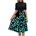 thumbnail image 2 of FDGIU Vintage A-Line Skirt - Women's High Waist Pleated Midi Skirt with Pockets (Polka Dot, Rockabilly Style), 2 of 6