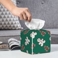 thumbnail image 6 of Kdxio Gingerbread Snowman Cookies Print Tissue Box Cover,Square Decorative PU Leather Facial Paper Case Organizer Holder Dispenser for Bathroom,Night Stands,Desk,Car 5.2''X5.2''X5.2'', 6 of 8