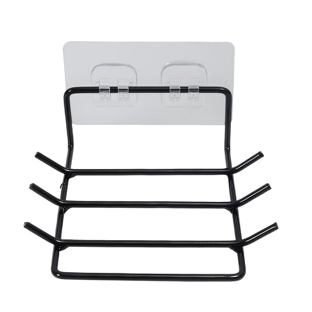 Xihbxyly Estante de Cocina de Hierro Forjado, Solución de Almacenamiento Multifuncional, Instalación con Ventosa de Pared, Diseño de Acero Inoxidable y Plástico, Organización Ordenada de La Cocina, A