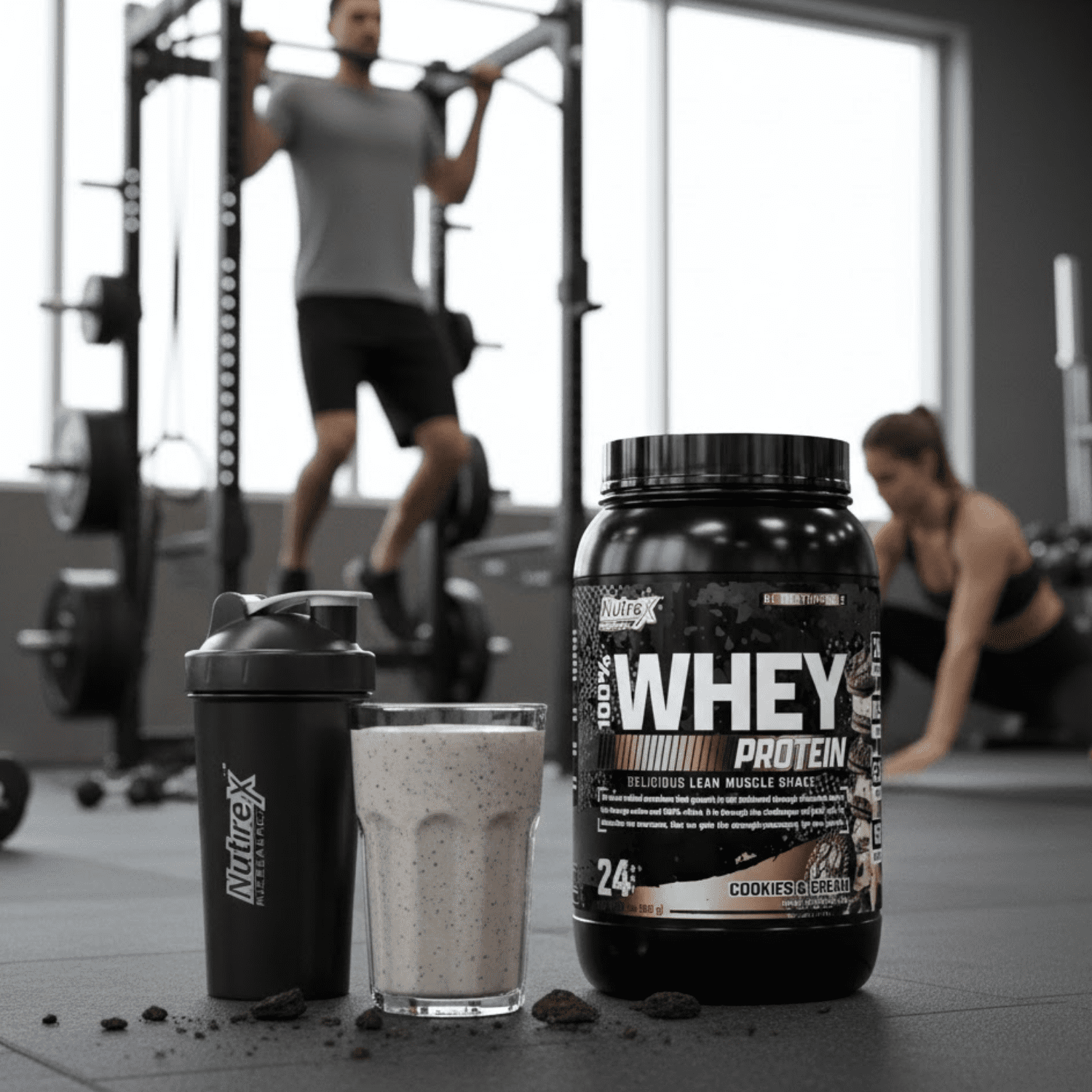 Nutrex Research 100% Whey Protein Powder Concentrate and Isolate Cookies and Cream 2lb