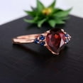 thumbnail image 2 of Pear Cut Garnet Engagement Ring Sapphire Cluster Wedding Jewelry Rose Gold Promise Ring January Birthstone Ring Birthday Gift For BestFriend, 2 of 4