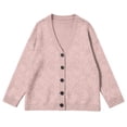 thumbnail image 4 of TOMVIGX Women's Fall Floral Embossed Knit Cardigan - Loose Fit Long Sleeve Button Down Sweater Coat Soft Round Neck Casual Outerwear for Autumn Winter Layering, 4 of 8
