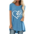 thumbnail image 1 of Puntoco Mujeres Moda Casual Impresión Camisas Manga Corta Suelta Tee tops Túnica Blusa Puntoco Puntoco-8138, 1 of 4
