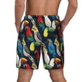 thumbnail image 4 of Haiem Parrot Mens Swim Trunks with Compression Liner 2 in 1 Swimming Shorts Stretch Swimwear Quick Dry,Board Shorts-Small, 4 of 9