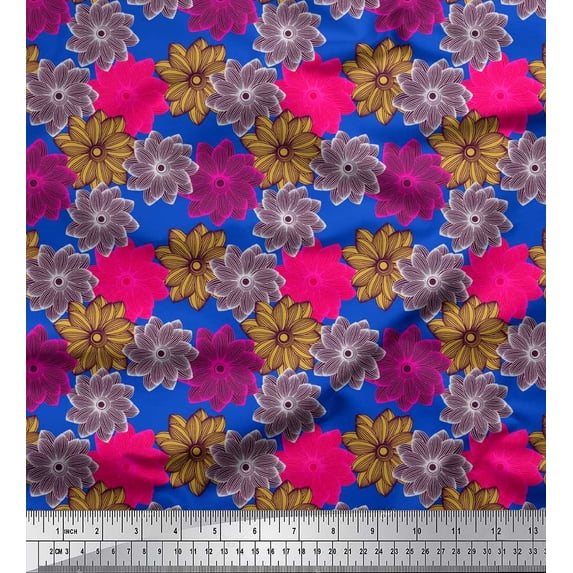 Soimoi Cotton Poplin Fabric Flower Artistic Fabric Prints By Yard 56 Inch Wide