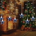 thumbnail image 5 of Christmas Lights, Christmas Star Curtain Light Home Party Decoration Lights 16 Star 80Mini LED 11.5ft Light String Lights For Holiday Decor, Clear, 5 of 7