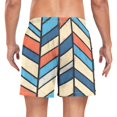 thumbnail image 2 of FORMRS Mens Swim Trunks Mesh Liner Quick Dry Casual Beach Board Shorts with Pockets, Sizes S-2XL, Blue Geometric, 2 of 9